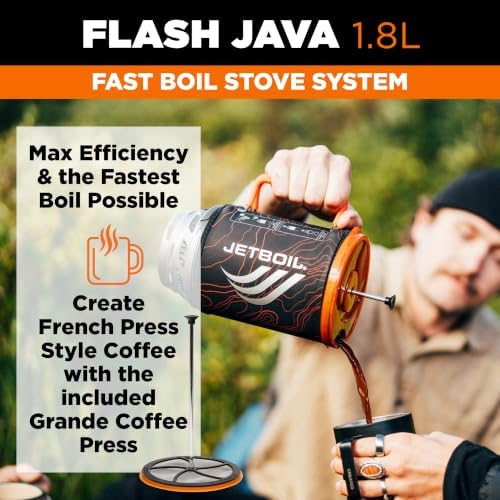 Jetboil Flash Java Portable Fast Boil Stove and Coffee Press for Camping and Backpacking, 1-Step Auto Ignition, Propane/Isobutane Burner - Image 2