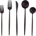 Matte Purple Silverware Set, Gugrida 5-Piece 18/10 Stainless Steel Satin Finish by Gugrida