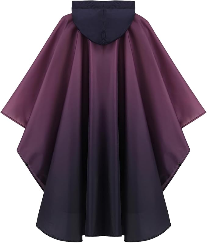 Rain Poncho Jacket Coat Hooded Zipper Style - Image 7