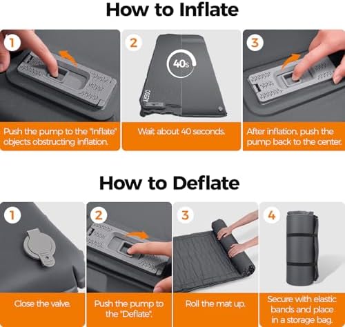 OGERY Self Inflating Sleeping Pad with Electric Pump, Memory Foam - Image 6