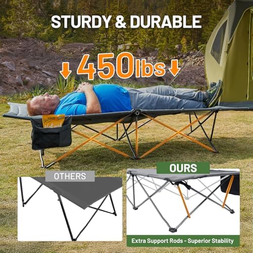 TIMBER RIDGE 31.8" W Extra Wide Heavy Duty Camping Cot for Adult, XL Cots - Image 2