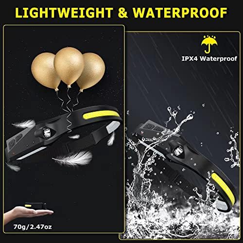 Rechargeable Headlamp 3PCS, 230° LED Head Lamp, Head Lights for Forehead - Image 5