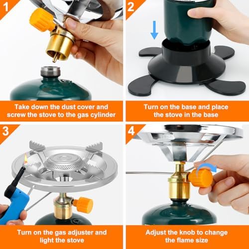 Camping Stove Propane, Portable Backpacking Cooker with Single Burner - Image 4