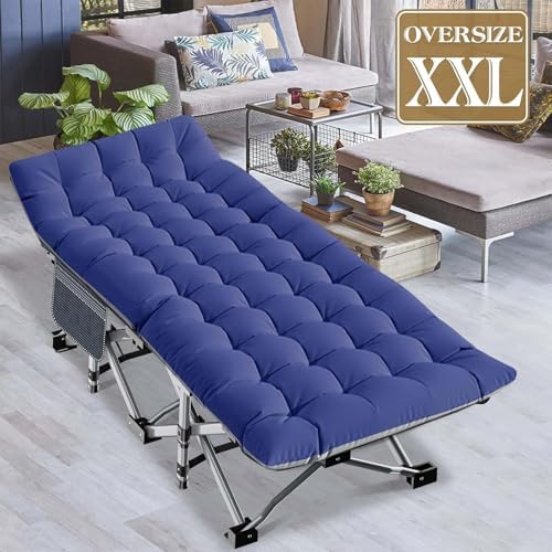 DoCred Oversized XXL Folding Camping Cot with Mattress, 2 Pack 32" Wide Cot - Image 3
