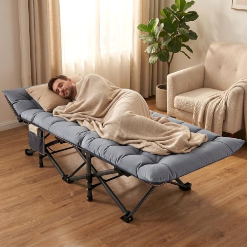 DoCred Folding Camping Cot with Mattress, Heavy Duty Folding Cot - Image 7