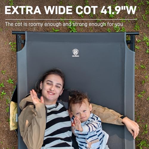 EVER ADVANCED Extra Wide Camping Cot for Adults Oversized XXL Sleeping Cots Folding Cot Bed with Carry Bag, 84.3" L x 41.9" W, Support to 550 lbs - Image 2