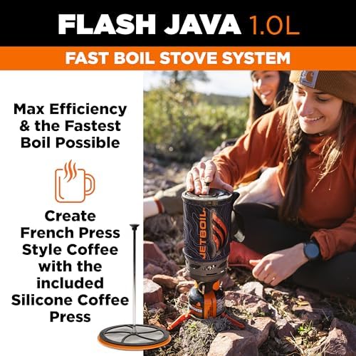 Jetboil Flash Java Portable Fast Boil Stove and Coffee Press for Camping and Backpacking, 1-Step Auto Ignition, Propane/Isobutane Burner - Image 2