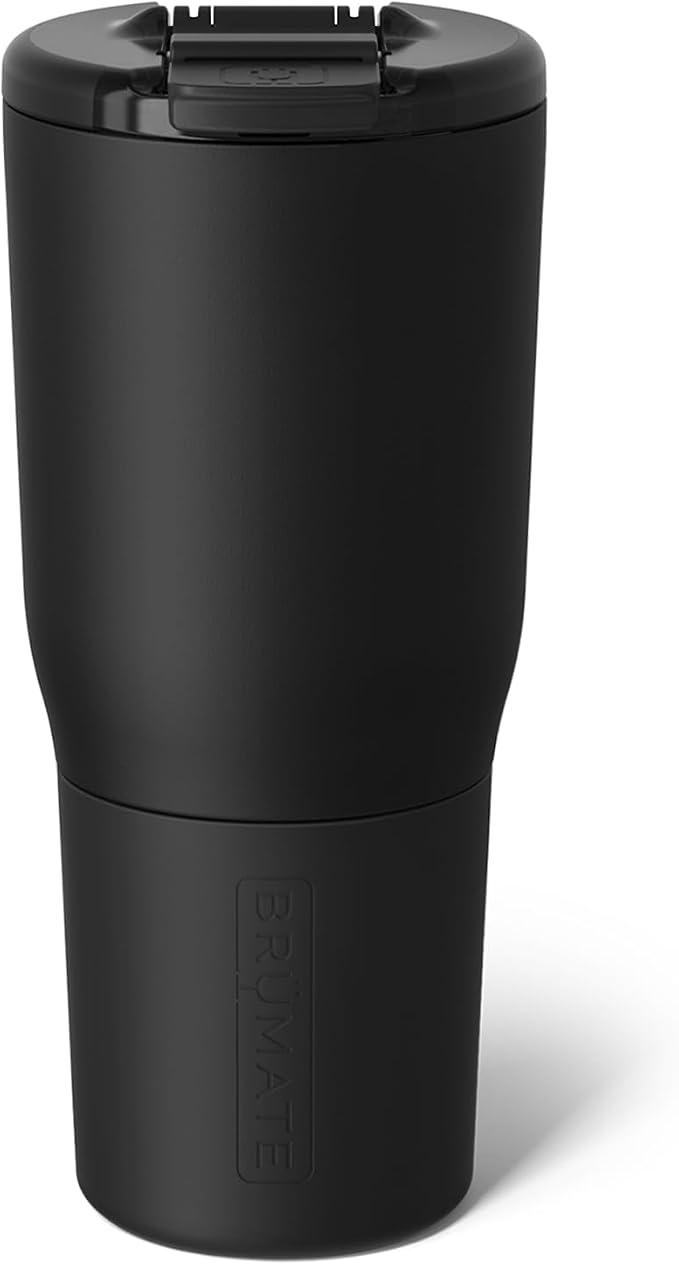 BrüMate Nav 25oz 100% Leak Proof Insulated Travel Tumbler with Magnetic BevLock™ Lid - Double Wall Cup-Holder Friendly Stainless Steel Mug (Matte Black) by Br%C3%BCMate