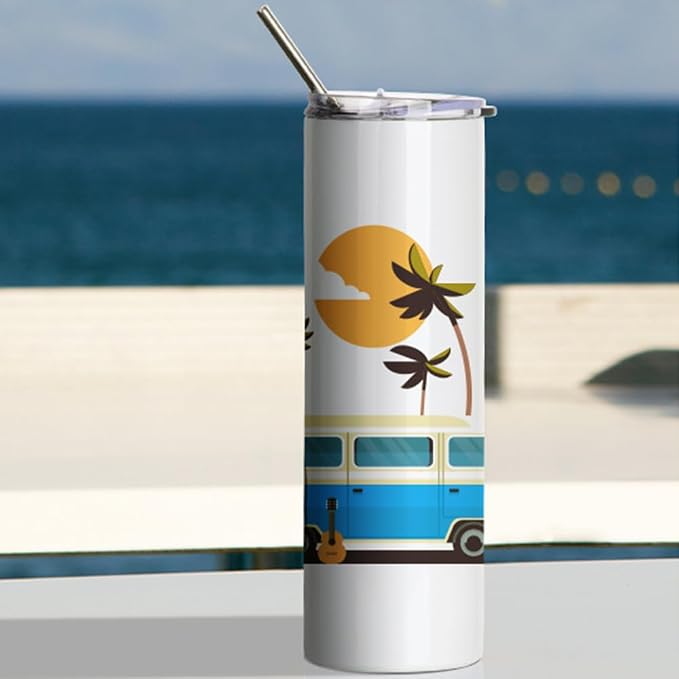 PYD Life Sublimation Blanks Tumbler Skinny 30 OZ Straight Stainless Steel Coffee Cups Mugs with Lid and Metal Straw for Tumbler Press Machine Heat Transfer 4 Pack - Image 6