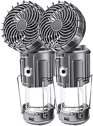 SupBri 2Pack Solar Camping Lantern with Fan, Camping Gear Must Haves by SupBri