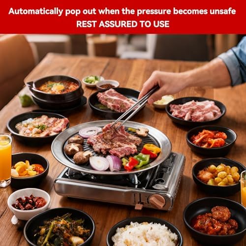 Detachable Grill Pan & Gas Stove Combo with Safety Auto-Eject | Portable Suitcase Design for Camping, Tailgating, Picnics, Indoor/Outdoor Cooking & Hot Pot - Image 4