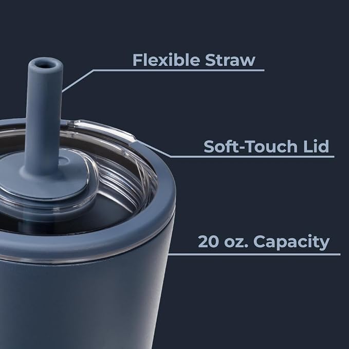 HydroJug Everyday Tumbler 20 oz – Ceramic-Lined Insulated Tumbler with Straw and Soft-Touch Lid, Cup Holder Friendly, Double-Wall Vacuum Insulation, Reusable Travel Cup – Cascade - Image 4