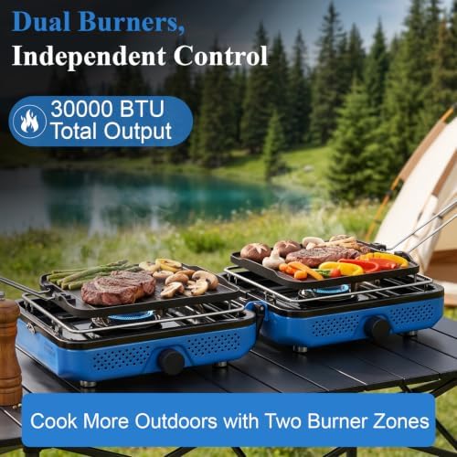 Uniflasy 2-Burner Camping Stove Kit with Carry Bag & Wind Guards - Image 3