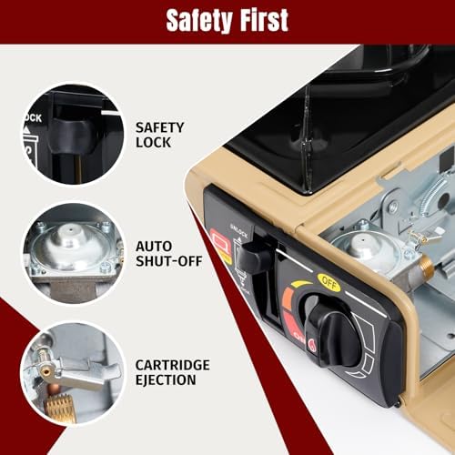 SHINESTAR 7800 BTUs Portable Butane or Propane Camping Stove, Wind Guard - Image 6