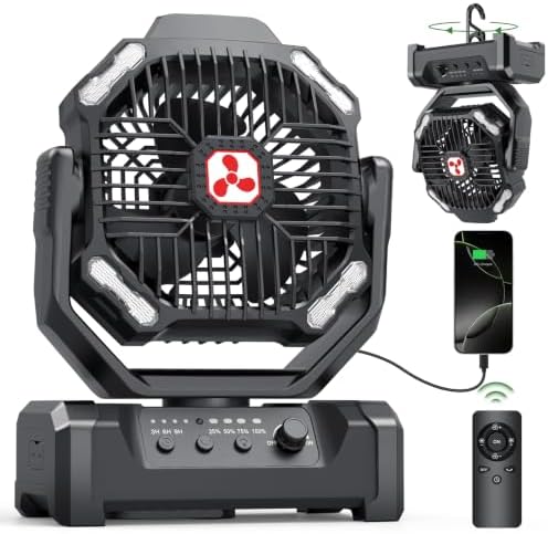 ONLYNEW Camping Fan 20000mAh Portable Fans Rechargeable Battery Powered Fan by OnlyNewforYourLife