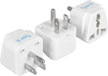 Ceptics Europe to US plug adapter, Type B USA Plug adapter compatible by Ceptics