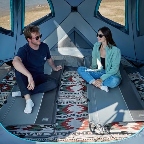 TIMBER RIDGE 20-Second Quick Set-Up Camping Cot, Lightweight Aluminum Folding Cot with Zipper Closure, Portable Carry Bag Included for Camping, Travel and Outdoors, Support up to 225lbs, Grey 2pcs - Image 2