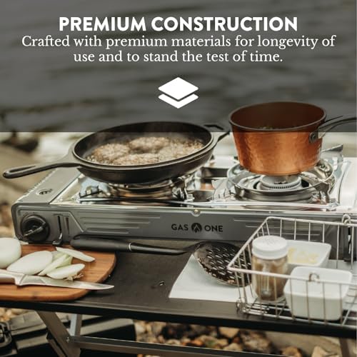 GasOne 2-Burner Portable Camp Stove - High Output 15,300 BTU - With Durable Carrying Case, Automatic Ignition, Safety Features, Perfect for Camping, Hiking, Tailgating, and Emergency Preparedness - Image 4