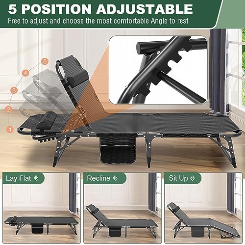LILYPELLE Folding Camping Cot, Extra Wide Heavy Duty Sleeping Cots - Image 4