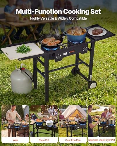 VEVOR 2 Burner Outdoor Propane Gas Stove, Propane LPG Gas Camping Stove, - Image 7