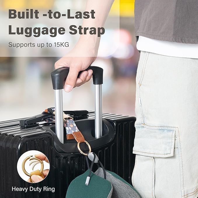 Travel Carry Strap with Ring Hooks, Add-a-Bag Luggage Strap, Adjustable Bag - Image 3