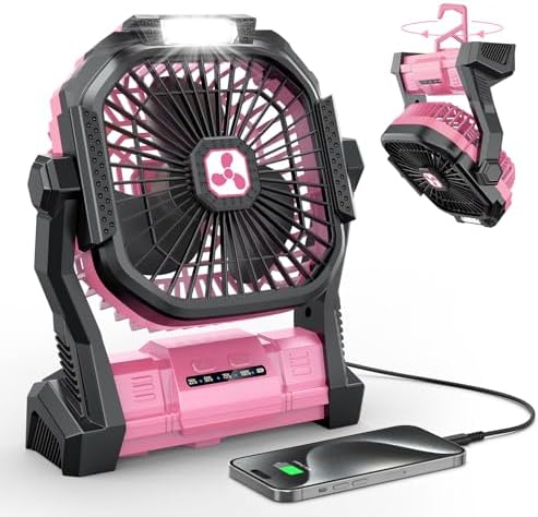 Portable Fan Rechargeable 20000mAh Cordless Battery Powered Camping Fan by OnlyNewforYourLife