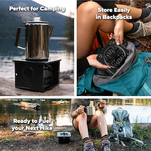 Coghlan's Portable Folding Camp Stove – Compact, Lightweight Steel Cooking Stove for Camping, Backpacking, Hiking, or Emergency Use – Uses Canned Heat or Fuel Tablets, Black (Pack of 6) - Image 4