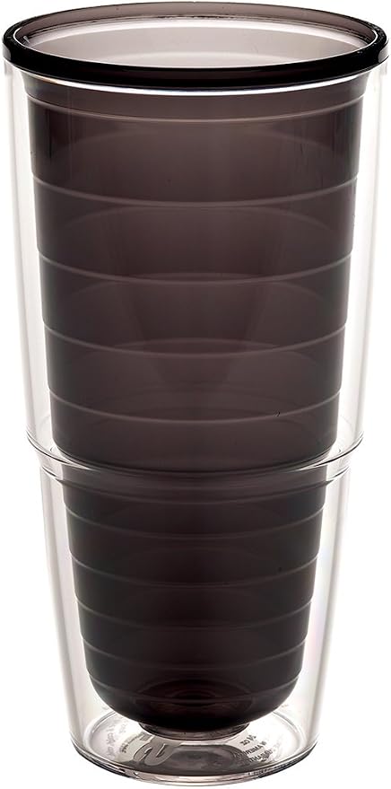 Tervis Clear & Colorful Tabletop Made in USA Double Walled Insulated Tumbler Travel Cup Keeps Drinks Cold & Hot, 24oz, Quartz by TervisTumblerCompany
