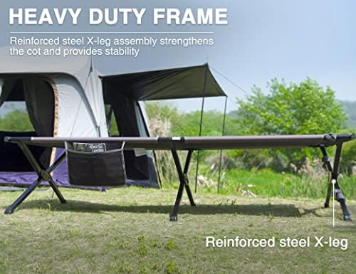 EVER ADVANCED Extra Wide Camping Cot for Adults Oversized XXL Sleeping Cots Folding Cot Bed with Carry Bag, 84.3" L x 41.9" W, Support to 550 lbs - Image 4