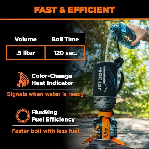 Jetboil Flash Portable Fast Boil Stove for Camping and Backpacking with 1-Step Auto Ignition, Propane/Isobutane Burner with Cooking Cup - Image 4