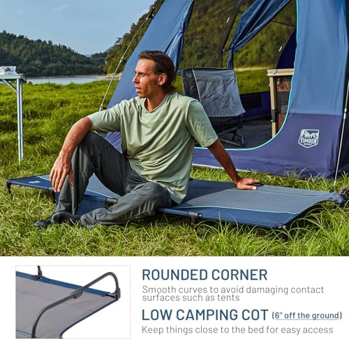 TIMBER RIDGE 20-Second Quick Set-Up Camping Cot, Aluminum Folding Cot - Image 4