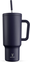 Meoky 40 oz Tumbler with Handle and Straw: Stainless Steel Insulated Tumbler with Lid and Straw - 100% Leak Proof Tumbler for Car Cup Holders - Travelers Commuters Workers, Blueberry by MEOKY