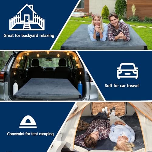 CYMULA Memory Foam Camping Mattress Pad, Sleeping Mat, Portable Roll Up Mattress for Adults, Camping Bed Pads for Sleepover, Car Bed with Travel Bag - Image 4