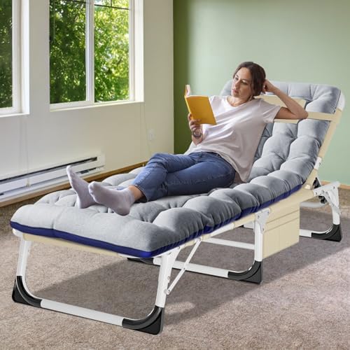 ABORON Extra Wide 28-Inch Folding Camping Cot for Adults with Mattress - Image 2