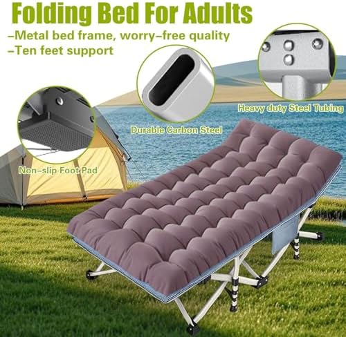 Oversized XXL 2 Pack Camping Cot, 32In Cots for Sleeping with Mattress - Image 5