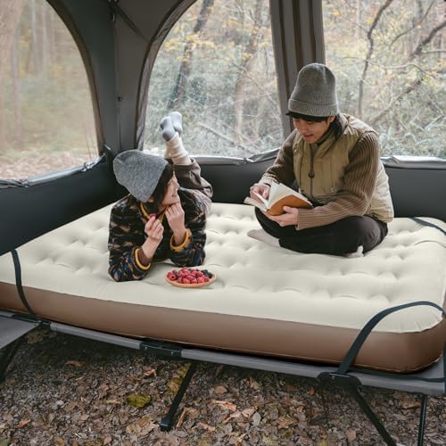 Naturehike Queen-Sized Airbed Cot Combo, Folding 2 Person Camping Cot with Air Mattress, Side Table and Wheeled Carry Bag, Camping Bed for Outdoor Camp Guests (Pump Not Included) - Image 7