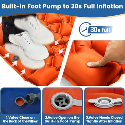 4-Inch Camping Sleeping Pad with Foot Pump - Image 2
