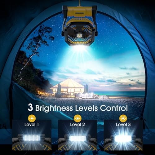 Portable Fan Rechargeable 20000mAh Cordless Battery Powered Camping Fan - Image 4