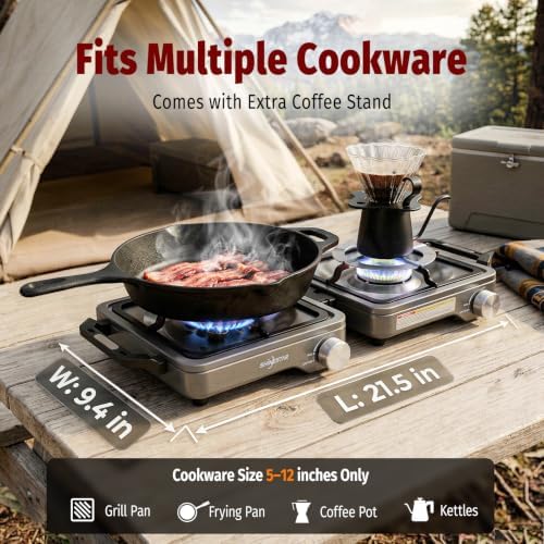 SHINESTAR 2 Burner Camping Stove, 24000 BTU Portable Propane Camp Stove - Image 6