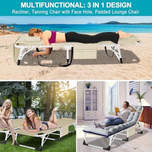 ABORON Extra Wide 28-Inch Folding Camping Cot for Adults with Mattress - Image 3
