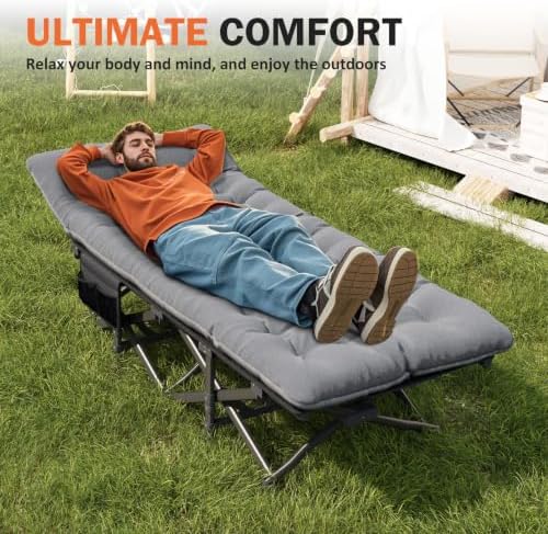ATORPOK Camping Cot for Adults with Comfortable Cushion, Folding Bed - Image 7