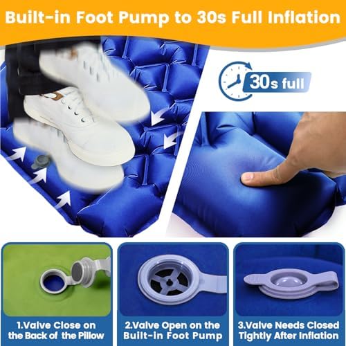4-Inch Inflatable Camping Sleeping Pad with Foot Pump - Image 2