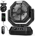 AJVV Camping Fan with Light, Remote and Oscillation, Battery Powered Hanging Tent Fan, Rechargeable Portable for Camp, Outdoor, Emergencies, Fishing, RV Travel, Jobsite by AJVV