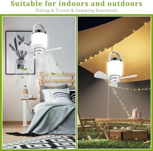 2 in 1 Camping Fan with Lantern, Tent Ceiling Fans with Lights and Remote - Image 6
