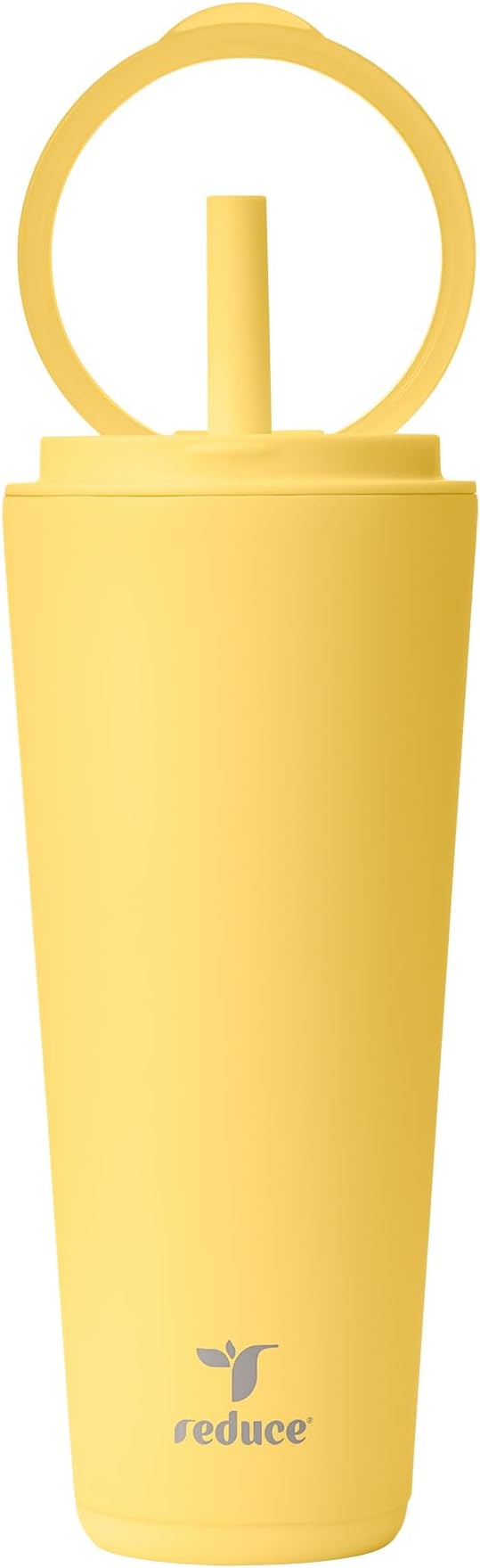 REDUCE Halo 32 oz Stainless Steel Vacuum Insulated Tumbler - Spill Proof Travel Mug with Flip Handle Lid - Keeps Drinks Cold for 32 Hrs - Dishwasher Safe - Cupholder Friendly - Pineapple by Reduce