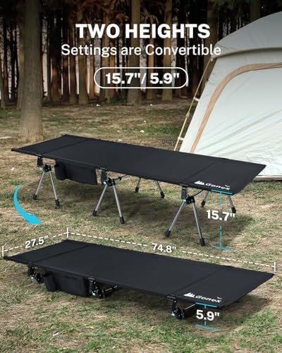 Gonex Camping Cot with Adjustable Height, Portable Folding Cot for Adults - Image 3
