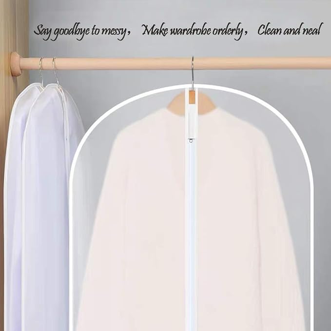 Garment Bags for Hanging Clothes Suit Bags for Closet Storage, Plastic - Image 9