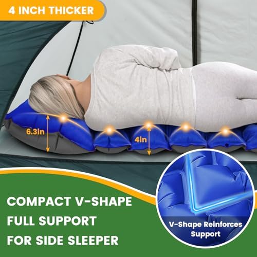 4-Inch Camping Sleeping Pad with Foot Pump and Pillow - Image 2