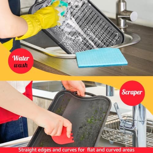 OVERMONT 17" x 9.8" Reversible Cast Iron Griddle, Double Burner Pan - Image 7