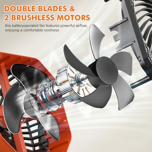 20000mAh Portable Clip on Fan Rechargeable, 7 Inch Battery Powered Desk Fan, LED Lantern & Hook, Timer,360° Rotate & 5 Speeds Strong Airflow for Camping Tent Office Outdoor Travel Golf Cart - Image 6